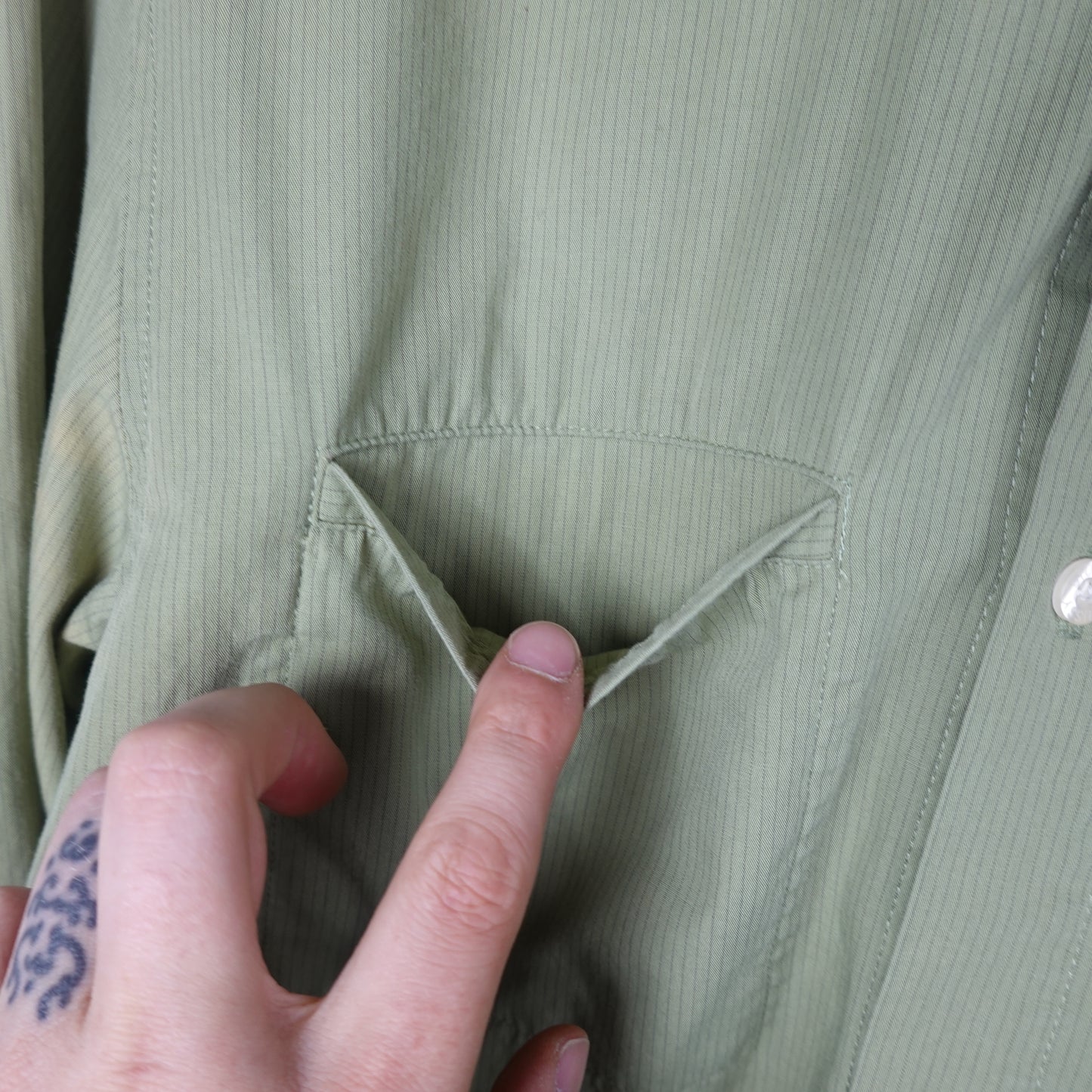 1990s Stussy Striped Button Up - Size L