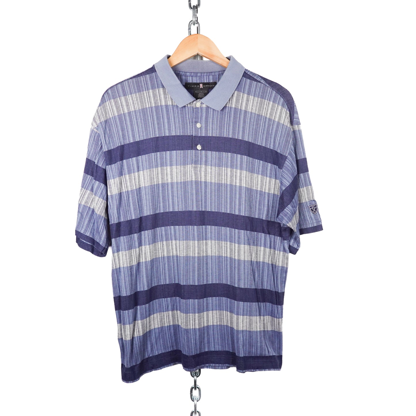 Vintage Nike Tiger Woods Polo Shirt BLUE - Size L