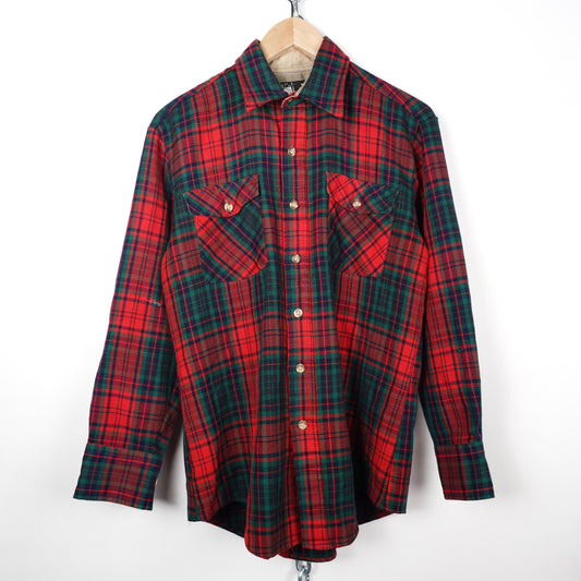 Vintage Palermo Green/Red Wool Flannel - Size M