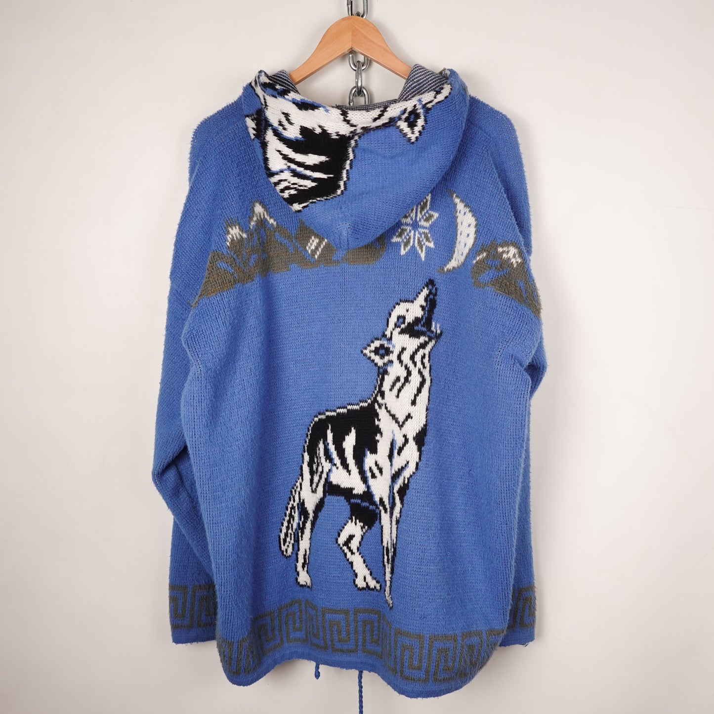 Vintage Wolf Alpaca Zip Up Sweater - Size XL