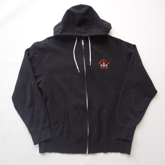 1990s World Gym Zip Up Hoody - Fits M
