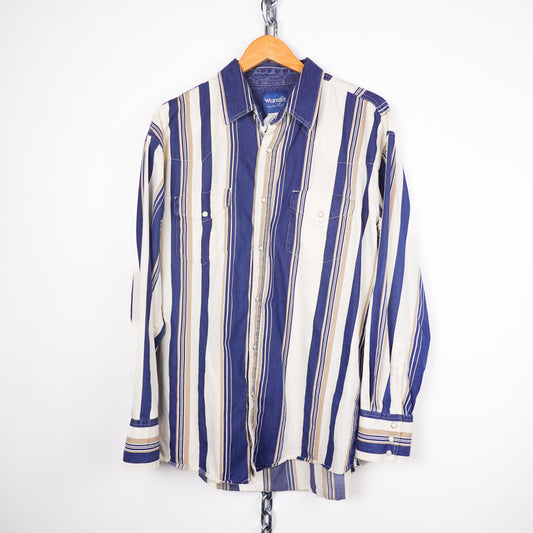 Vintage Wrangler Western Stripped Button Up - Size XL