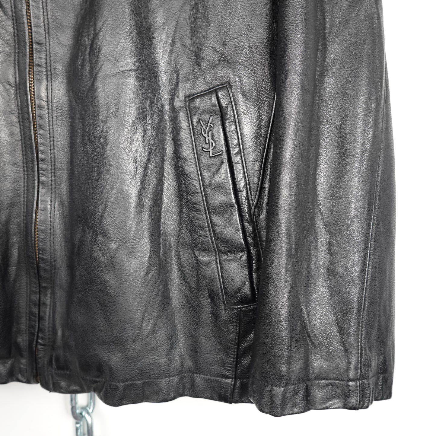 Vintage YSL Leather Jacket - Size L