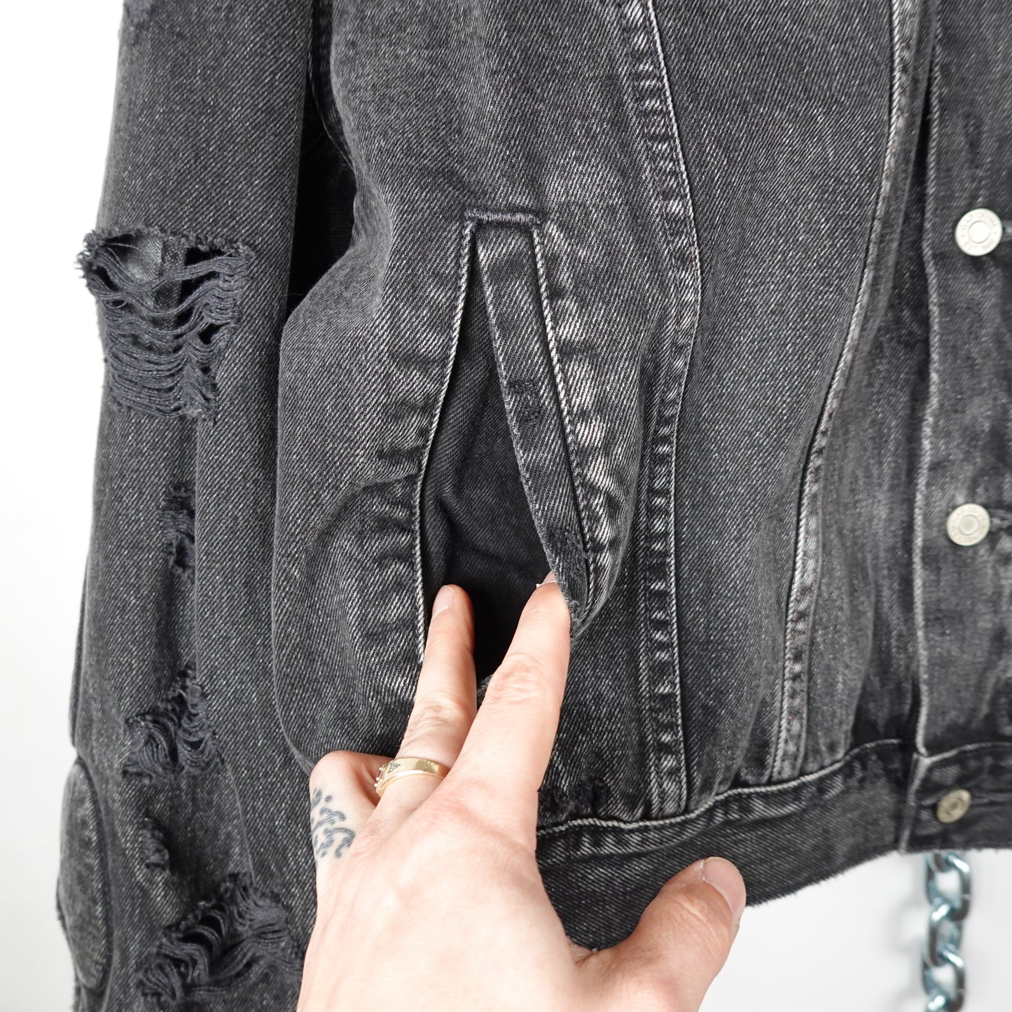 Yeezy Gap  Engineered By Balenciaga Padded Denim Jacket - Size M