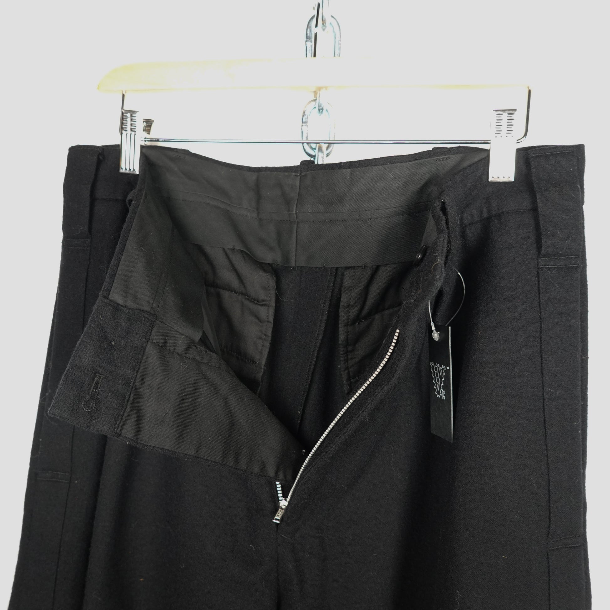 Yohji Yamamoto Pleated Wool Trousers - Size 33 Waist Close Up Photo