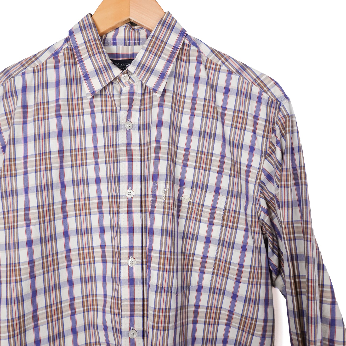 Vintage YSL Plaid Button Up - Size L