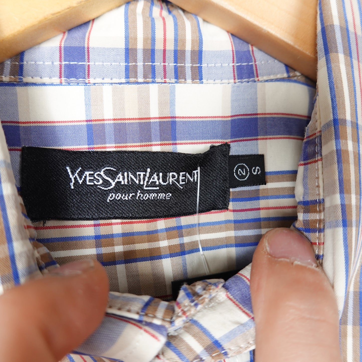 Vintage YSL Plaid Button Up - Size L