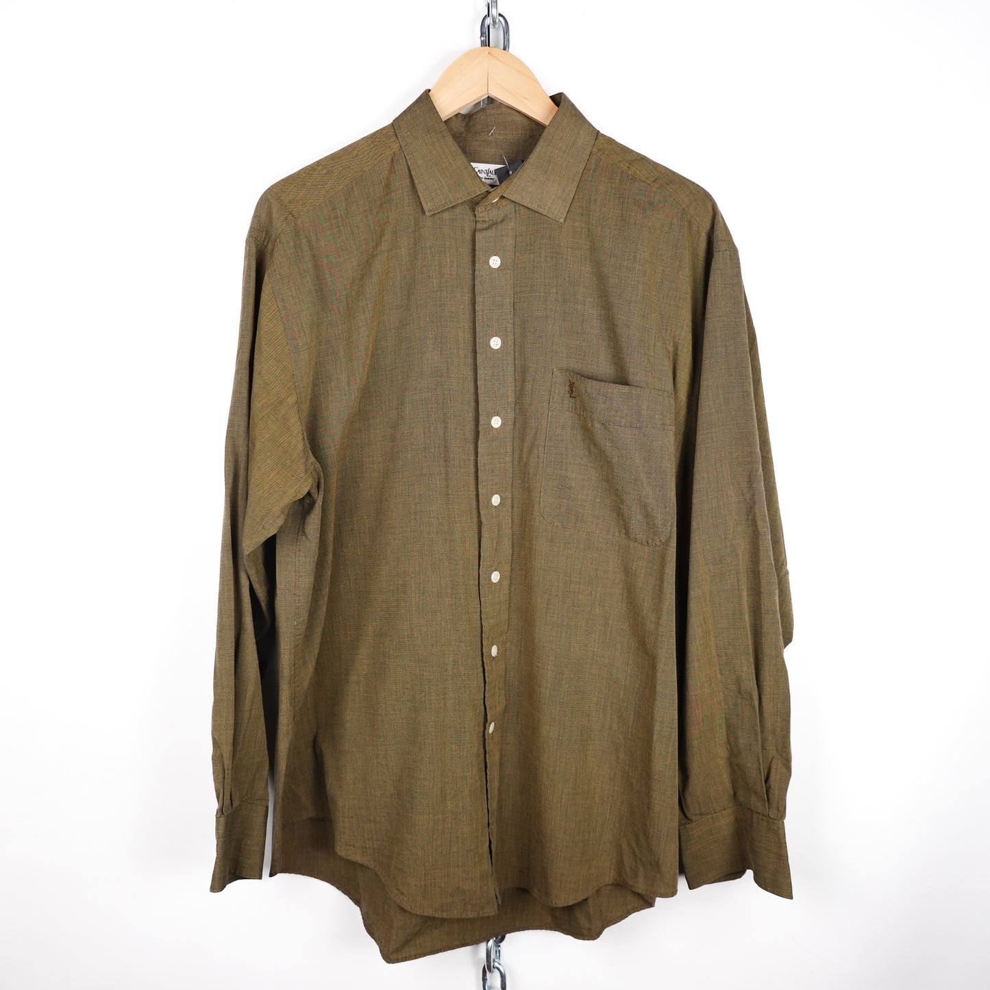 Vintage YSL Green Button up - Size XL Front Photo