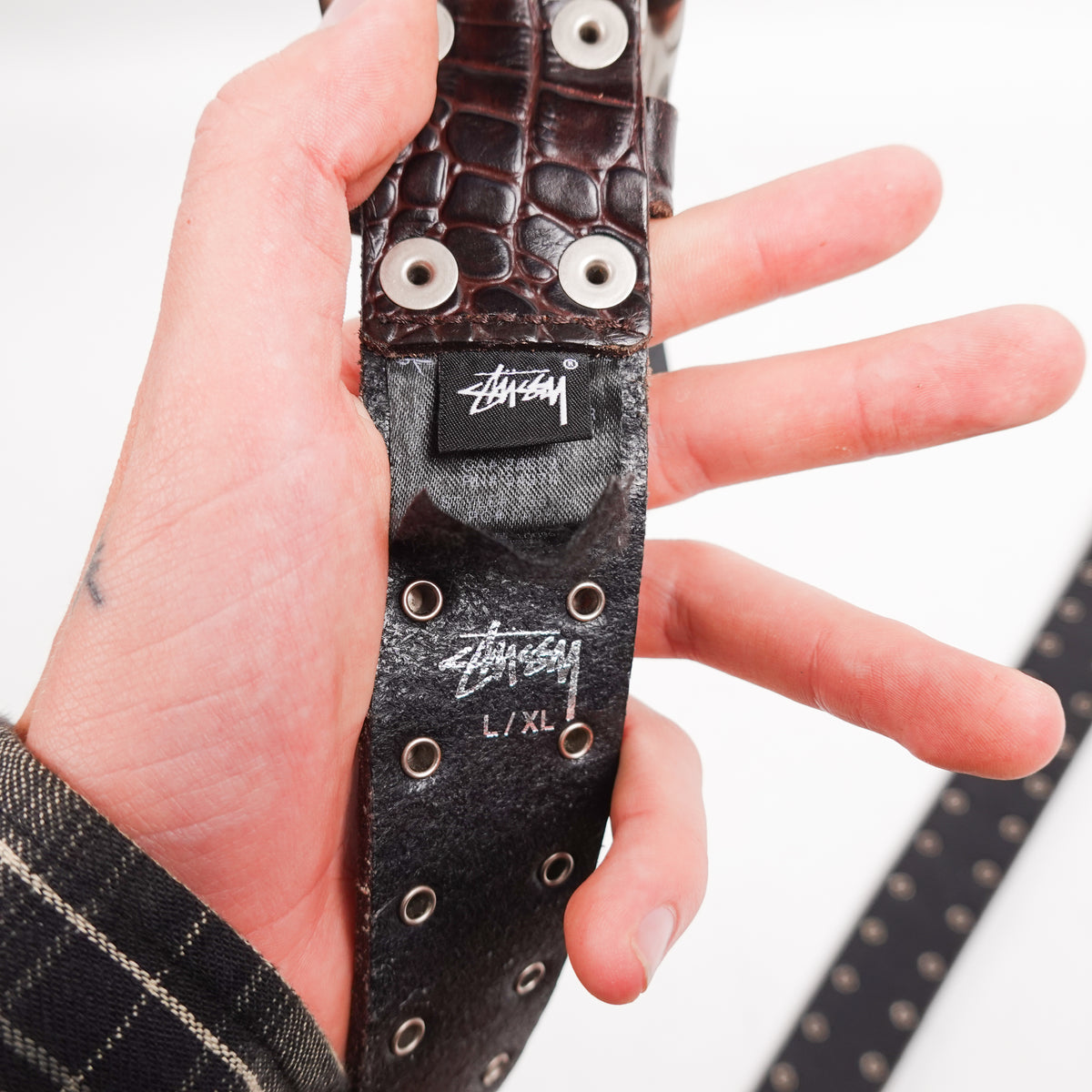 Stussy Leather Studded Belt - Size L/XL